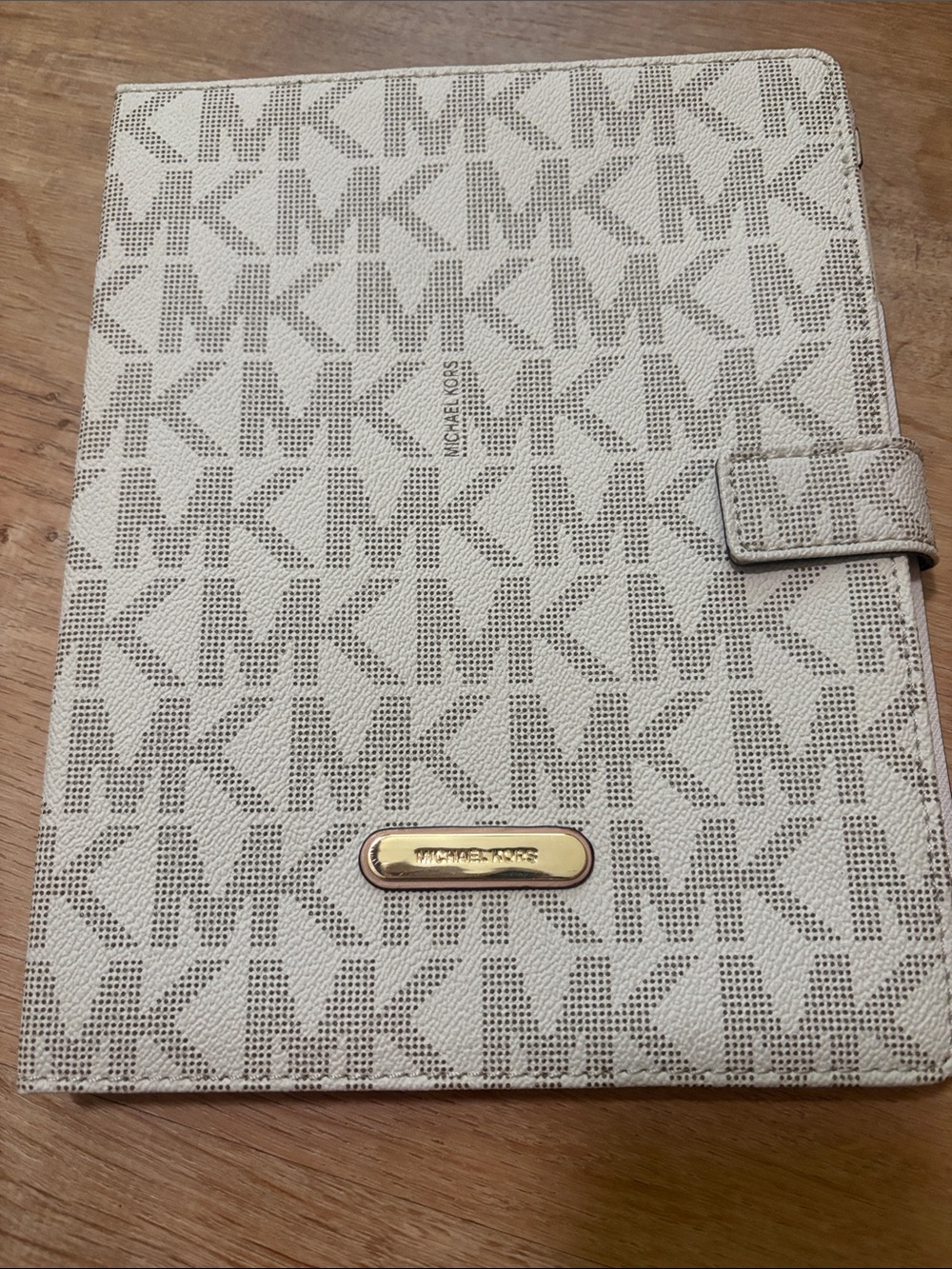 Michael Kors Cream and Taupe Signature MK Tablet / IPAD Cover/Case